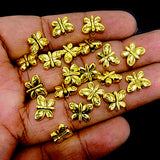 20 PIECES PACK' 7x9 MM' BUTTERFLY ' GOLD OXIDIZED GERMAN SILVER BEADS USED IN DIY JEWELLERY MAKING