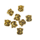 10 Pcs Pkg. Gold Ganesha Beads Charms for Jewellery Making in size about 10mm