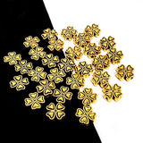 25 PIECES PACK' 8-9 MM' FLOWER ' GOLD OXIDIZED GERMAN SILVER BEADS USED IN DIY JEWELLERY MAKING