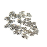 20 Pcs Fish German silver oxidized metal beads in size about 10x7mm