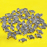 50 PIECES PACK' 9x5 MM' FLOWER 'SILVER OXIDIZED GERMAN SILVER BEADS USED IN DIY JEWELLERY MAKING