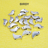 20 PIECES PACK' 5x11 MM' BIRD 'SILVER OXIDIZED GERMAN SILVER BEADS USED IN DIY JEWELLERY MAKING