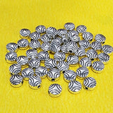 50 PIECES PACK' 5-6 MM 'SILVER OXIDIZED GERMAN SILVER BEADS USED IN DIY JEWELLERY MAKING