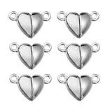 15x9mm Silver Magnetic Heart Clasp – 5 Pieces Pack | Jewelry Making Clasp
