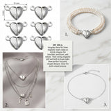 15x9mm Silver Magnetic Heart Clasp – 5 Pieces Pack | Jewelry Making Clasp