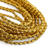100 PIECES PACK' 18 K MICRON PLATED 3x5 MM SIZE' BRASS BEADS
