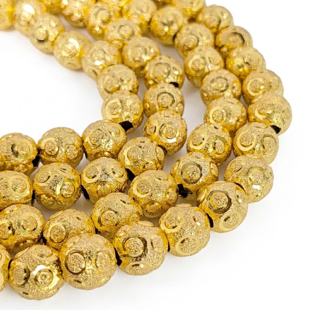 10 PIECES PACK' 18 K MICRON PLATED 10 MM SIZE' BRASS BEADS