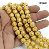 10 PIECES PACK' 18 K MICRON PLATED 10 MM SIZE' BRASS BEADS