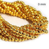 SUPER SAVER PACK' 50 GRAMS APPROX 1000 PIECES'  Pkg. 22k Gold Plated Beads Long lasting plating, Designer Cut in size about 3 mm