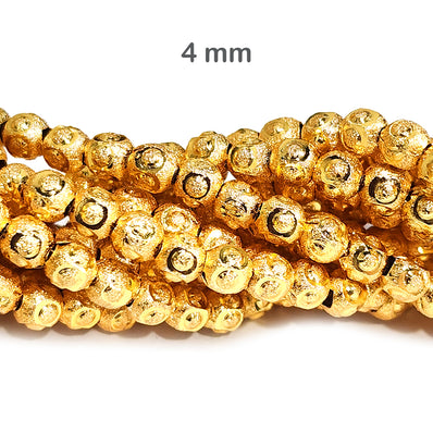 100 Pcs. Pkg. 22k Gold Plated Beads Long lasting plating, Designer Cut in size about 5mm