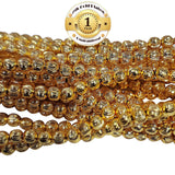 100 Pcs. Pkg. 22k Gold Plated Beads Long lasting plating, Diamond Cut  in size about 5mm, Round shape