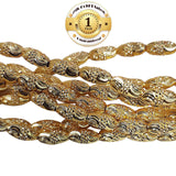 100 Pcs. Pkg. 22k Gold Plated Beads Long lasting plating, Diamond Cut  in size about 4x8mm