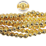 100 Pcs. Pkg. 22k Gold Plated Beads Long lasting plating, Diamond Cut  in size about 5mm, Round shpae