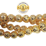 50 Pcs. Pkg. 22k Gold Plated Beads Long lasting plating, Diamond Cut  in size about 8mm, Round