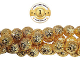 50 Pcs. Pkg. 22k Gold Plated Beads Long lasting plating, Diamond Cut  in size about 8mm,  Round shape