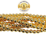 100 Pcs. Pkg. 22k Gold Plated Beads Long lasting plating, Seamless Smooth Round in size about 5mm