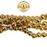 100 Pcs. Pkg. 22k Gold Plated Beads Long lasting plating, Seamless Smooth Round in size about 6mm