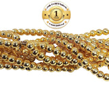 50 Pcs. Pkg. 22k Gold Plated Beads Long lasting plating, Seamless Smooth Round in size about 4mm