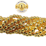 100 Pcs. Pkg. 22k Gold Plated Beads Long lasting plating, Seamless Smooth Round in size about 3mm