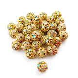 8mm Light Pink Meenakari Rhinestone Ball Beads – Gold Plated Decorative Spacer Beads for Jewelry Making | 10 Pieces Per Pack