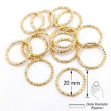 20mm Gold Open Mouth Hard Jump Rings for Jewelry Making – Pack of 20 Pieces