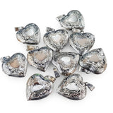 22mm Rhodium Silver Openable Heart Lock Pendant – 2 Pcs Pack | Jewellery Making Charm