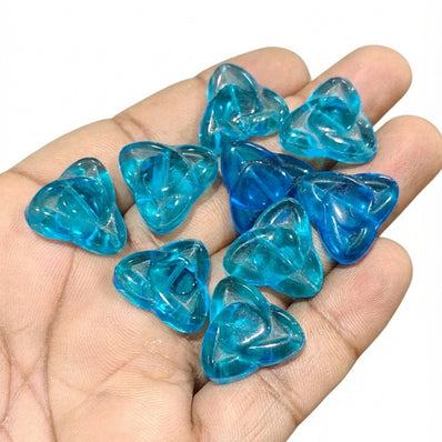18mm Aqua Blue Glass Beads – 6 Pieces Pack | Old Stock