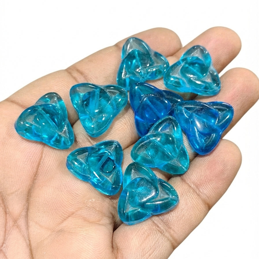 18mm Aqua Blue Glass Beads – 6 Pieces Pack | Old Stock