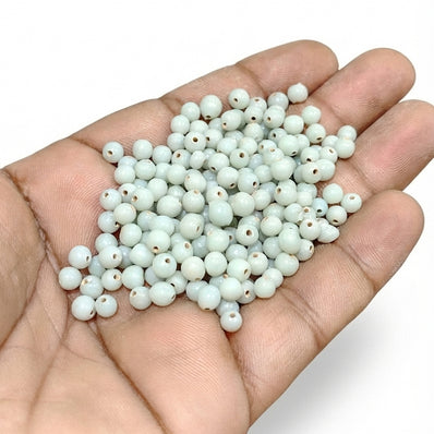 4mm White Irregular Round Beads – 50 Gram Pack
