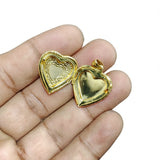 22mm Gold Openable Heart Lock Pendant for Jewelry Making – Pack of 2 Pieces