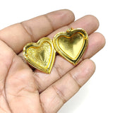 29mm Gold Openable Heart Lock Pendant – Heart Shape Locket, Pack of 1