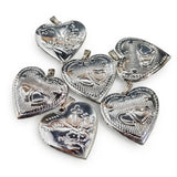 29mm Rhodium Silver Openable Heart Lock Pendant – 1 Pc | Random Design Jewellery Charm