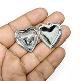 29mm Rhodium Silver Openable Heart Lock Pendant – 1 Pc | Random Design Jewellery Charm