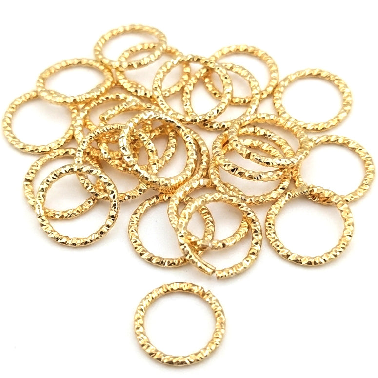 15mm Gold Open Mouth Hard Jump Rings for Jewelry Making – Pack of 20 Pieces