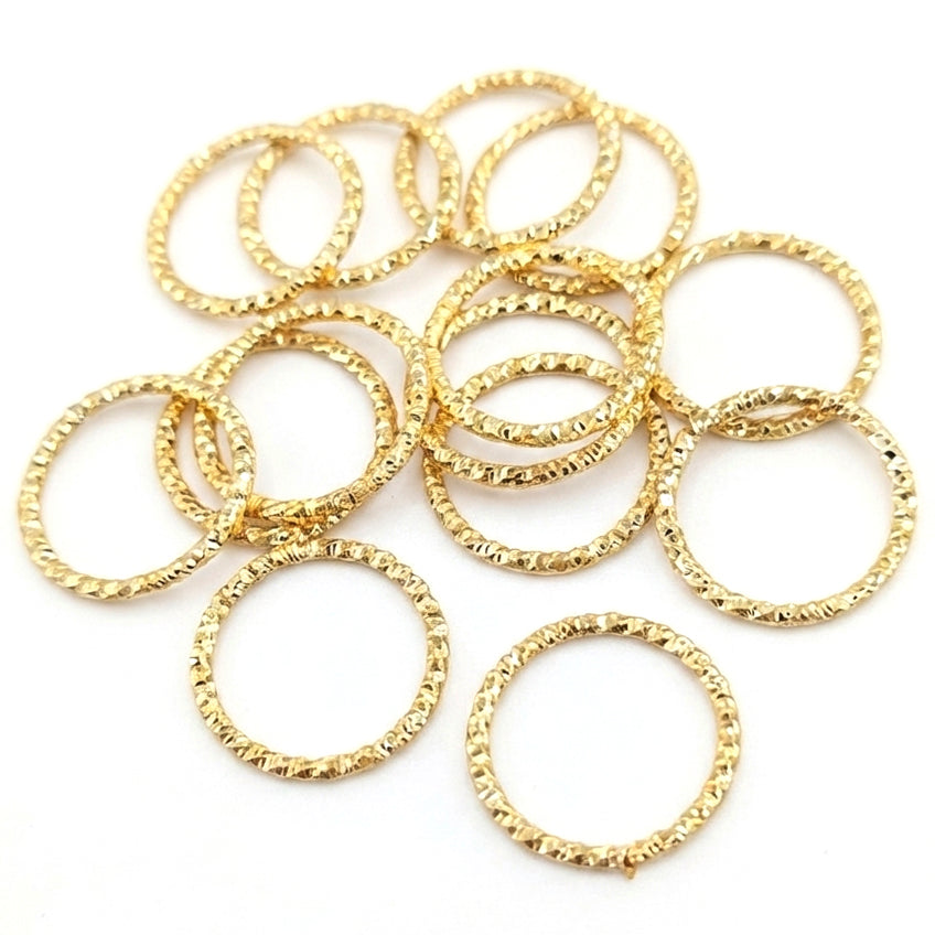 20mm Gold Open Mouth Hard Jump Rings for Jewelry Making – Pack of 20 Pieces