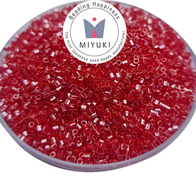 Japanese Miyuki seed beads Tube Delica Sold Per Pack of 10 grams, Red Color