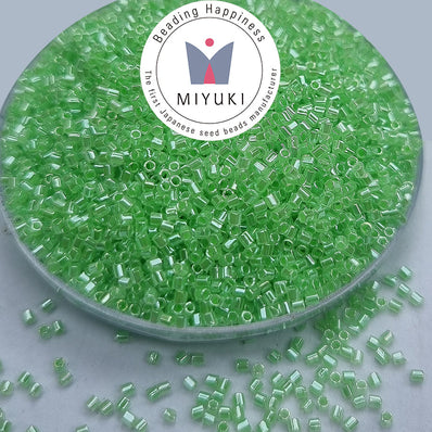 Japanese Miyuki seed beads Tube Delica Sold Per Pack of 10 grams, Green Color