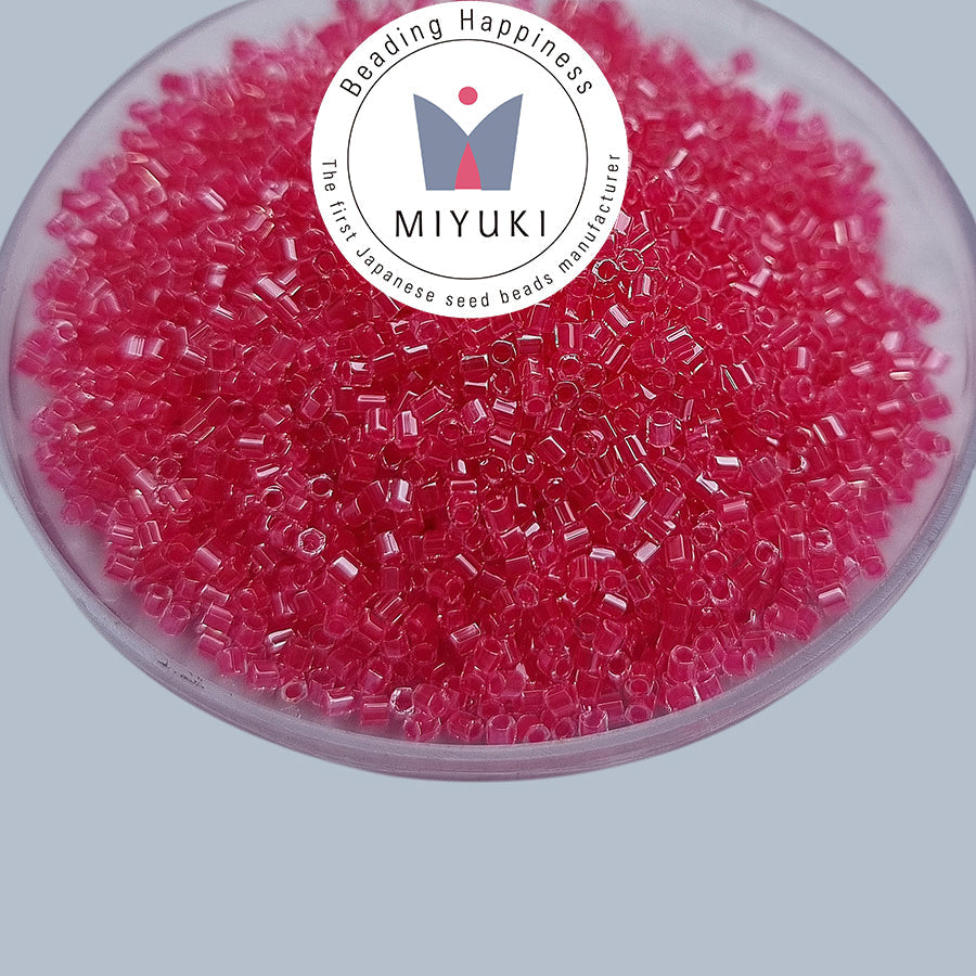 Japanese Miyuki seed beads Tube Delica Sold Per Pack of 10 grams, deep Pink Color