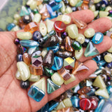 100 PIECES PACK' 6-17 MM' ASSORTED MIX OF LUSTERED AB GLASS BEADS
