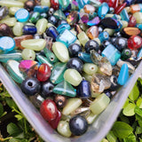 100 PIECES PACK' 6-17 MM' ASSORTED MIX OF LUSTERED AB GLASS BEADS