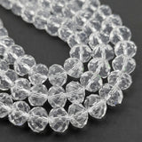 14x11mm Clear Crystal Glass Faceted Rondelle Beads – Loose Pack of 20 Pieces for Jewelry Making