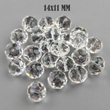 14x11mm Clear Crystal Glass Faceted Rondelle Beads – Loose Pack of 20 Pieces for Jewelry Making