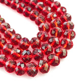 14x11mm Red Crystal Glass Faceted Rondelle Beads – Loose Pack of 20 Pieces for Jewelry Making