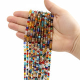 SALE ! 12 STRINGS/LINES OF 15 INCHES MIX CRYSTAL GLASS BEADS' SIZE APPROX 3MM TO 8MM
