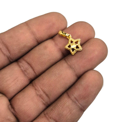 4 PIECES PACK' 11x13 MM APPROX SIZE' DESIGNER GOLD POLISHED STAR CHARMS