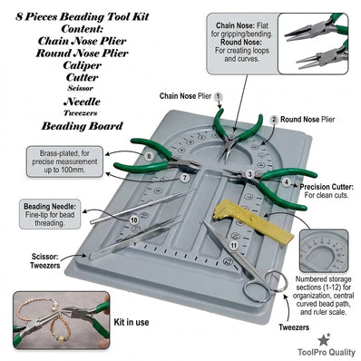 BEADING BOARD 8 PIECES TOOL KIT COMBO SOLD BY PER KIT