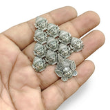 German Silver Goddess Durga Ma Cluster Pendant – 58-60mm Oxidized Silver Finish (Sold Per Piece)