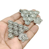 German Silver Goddess Durga Ma Cluster Pendant – 58-60mm Oxidized Silver Finish (Sold Per Piece)