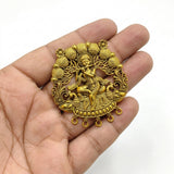German Silver Lord Krishna Playing Flute Pendant – 50-51mm Golden Finish (Sold Per Piece)