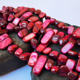 1 Line Pack' Pink Color' Natural Shell Chip Beads Irregular